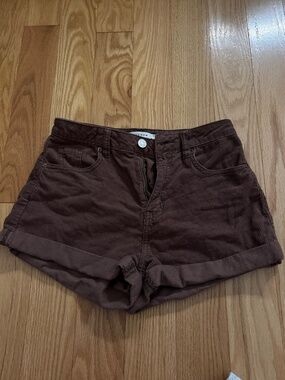 Pacsun brown corduroy mom shorts